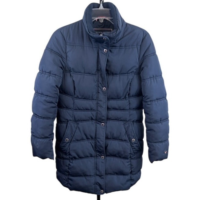 Tommy Hilfiger Women's Size Small Navy Blue Quilted Puffer Coat Jacket Full Zip